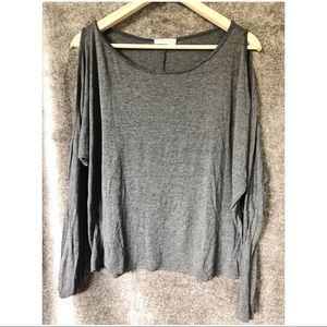grey cold shoulder top
